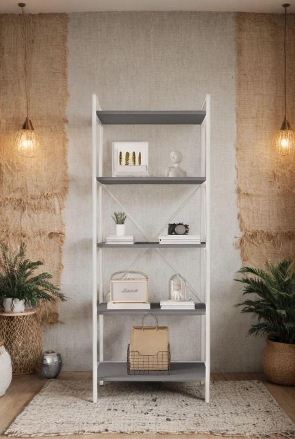 Mobitopya Nilamu Antrasit 65 Cm Kitaplık , Metal Aksamlı, Organizer, Ofis, Ev - Image 1