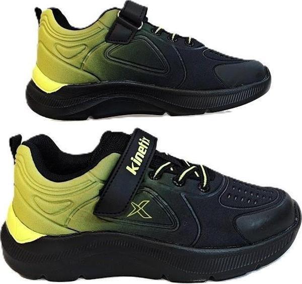 Kinetix Lennox Siyah-neon sarı Cırtlı Erkek Çocuk Spor Ayakkabı - Image 1
