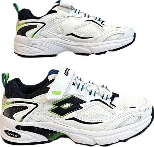 Lotto Norwel Beyaz Cırtlı Ortapedik Kaymaz Çocuk Spor Ayakkabı - Image 1