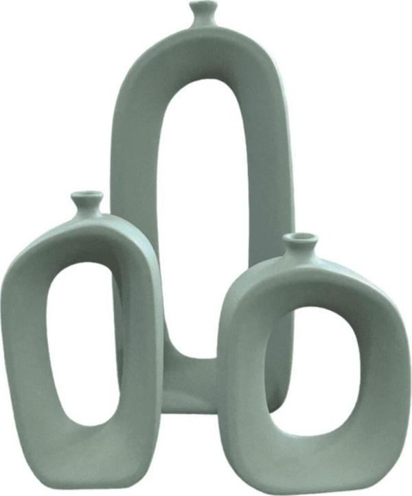 By Ari Ev Dekorasyon Üçlü İskandinav Tarzı Oval Seramik Vazo Set Vz258-8 - Image 1