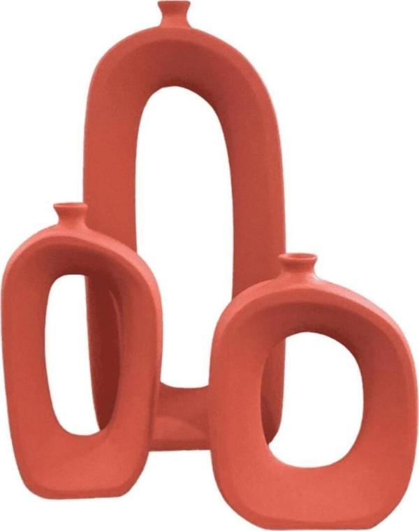 By Ari Ev Dekorasyon Üçlü İskandinav Tarzı Oval Seramik Vazo Set Vz258-9 - Image 1