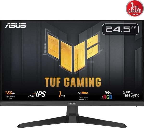 ASUS VG259Q3A TUF GAMING 24.5" LED IPS 1ms 180Hz 1920x1080 FullHD 2xHDMI DP Multimedya (Vesa) AMD Free FastIPS ELMB Siya - Image 1