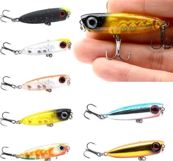 Valkyrie 7 Adet Zıpır Rapala Olta Yem Seti - 4.8cm - 3.8gr Bilyalı 3D Göz Karbon Çelik İğne 7 Farklı Renk - Image 1