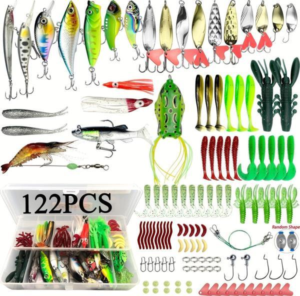 Valkyrie 122 Parça Kutulu Balık Olta Yem Seti Rapala Silikon Kaşık İğne Tatlı Tuzlu Su Spin Olta Seti - Image 1