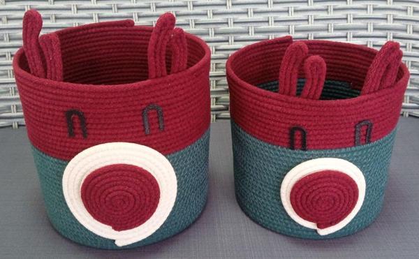 2 ADET 18*30CM OYUNCAK SEPETİ EL EMEĞİ BORDO - Image 1