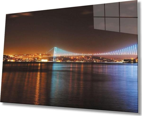 İdealizbiz Istanbul Boğazı Manzara 4Mm Dayanıklı Cam Tablo Temperli Cam - Image 1