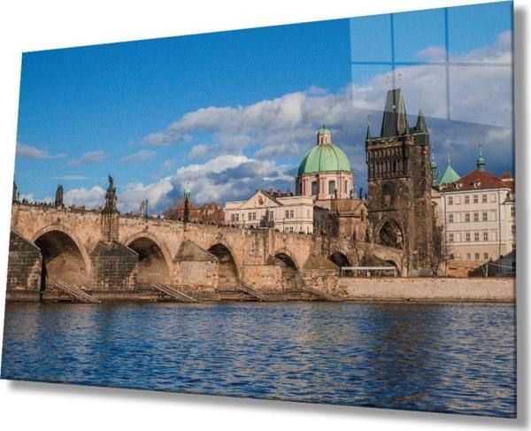 İdealizbiz Eski Köprü Doğa Cam Tablo, Ev Ve Ofis Duvar Dekoru, Hediyelik Büyük Temperli 4 Mm Cam Tablo - Image 1