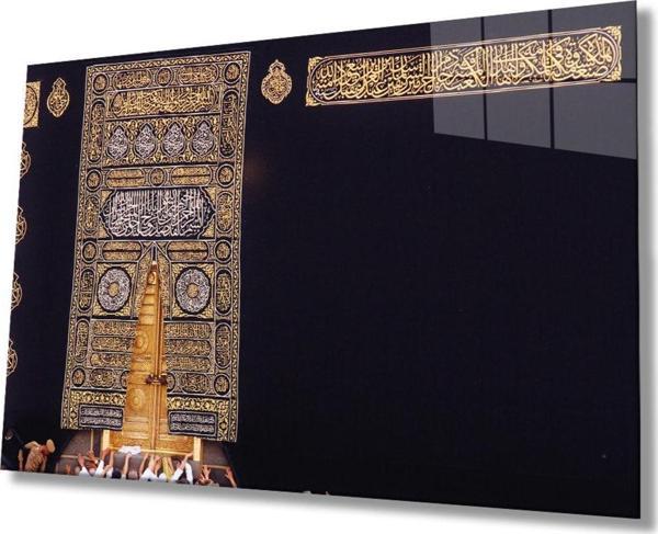İdealizbiz Kabe Kapısı Kutsal Topraklar Dini Islami Cam Tablo Ev Ve Ofis Duvar Dekoru Hediyelik Büyük Tablo Cam - Image 1