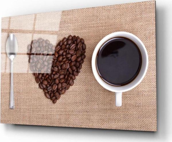 İdealizbiz Love Kahve Cam Tablo - Image 1
