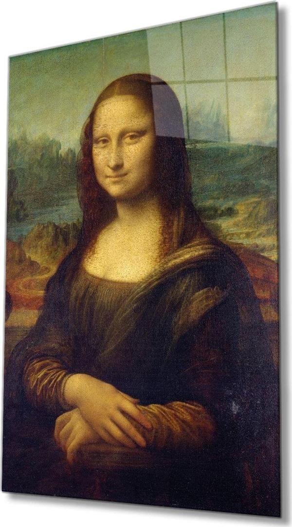İdealizbiz Mona Lisa Portresi Sanat Cam Tablo, Ev Ve Ofis Duvar Dekoru, Hediyelik Büyük Temperli 4 Mm Cam Tablo - Image 1