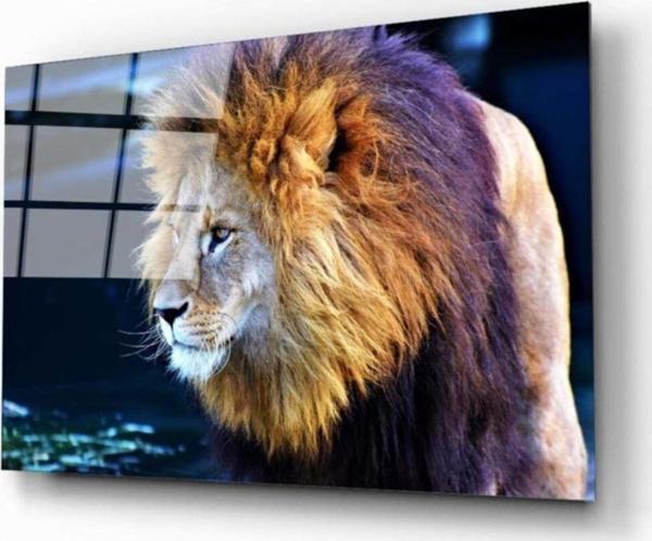 İdealizbiz Aslan 2 Cam Tablo - Image 1