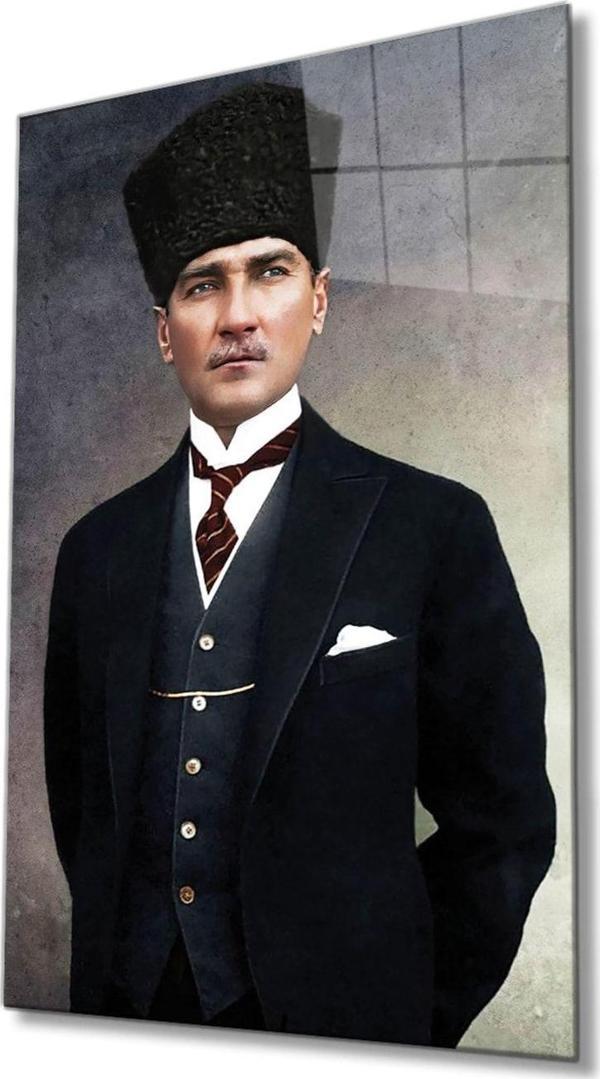 İdealizbiz Atatürk 4Mm Dayanıklı Cam Tablo Temperli Cam - Image 1