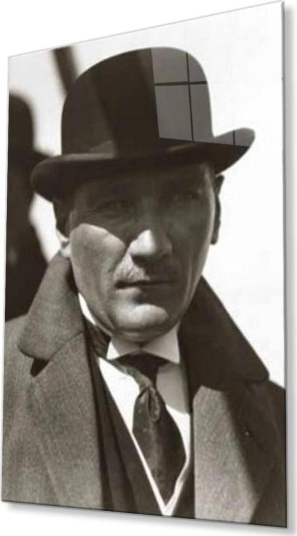 İdealizbiz Atatürk Cam Tablo 4Mm Dayanıklı Temperli Cam, Atatürk Glass Wall Art - Image 1