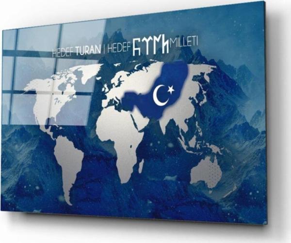 İdealizbiz Dünya Haritası 89 Cam Tablo - Image 1