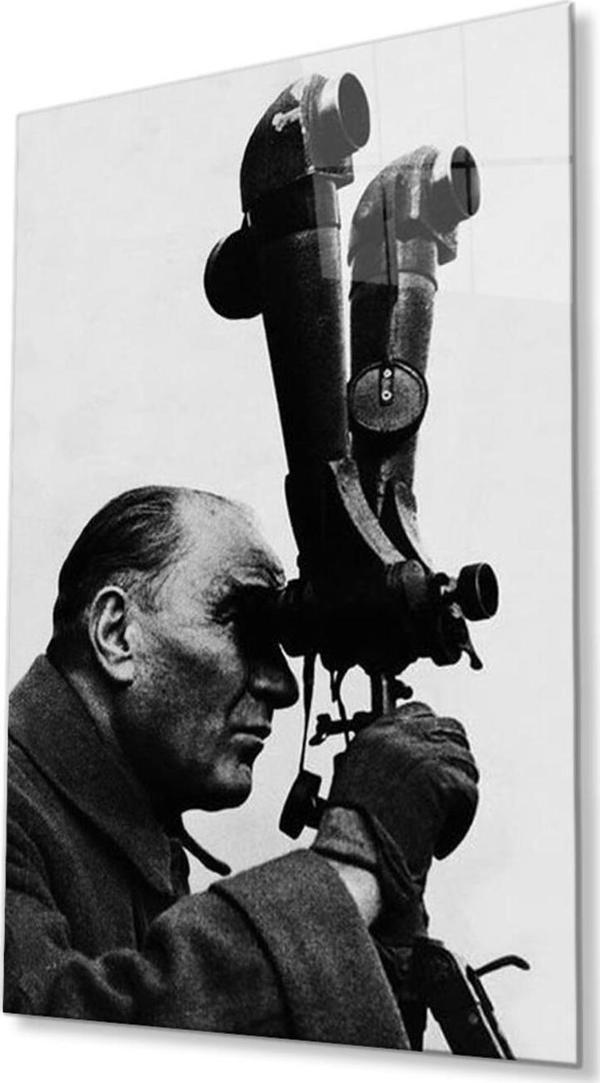 İdealizbiz Atatürk Cam Tablo 4Mm Dayanıklı Temperli Cam, Atatürk Glass Wall Art - Image 1