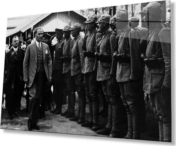 İdealizbiz Atatürk Cam Tablo 4Mm Dayanıklı Temperli Cam, Atatürk Glass Wall Art - Image 1