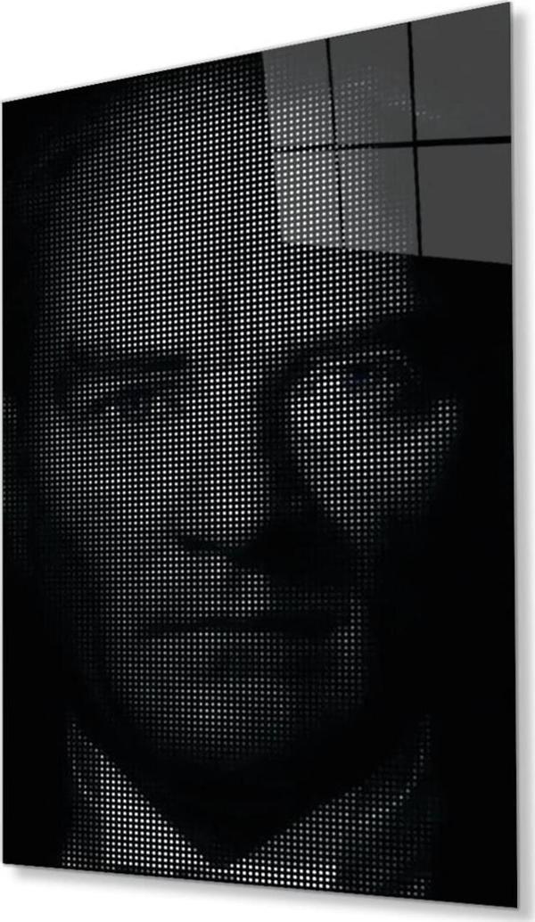 İdealizbiz Atatürk Cam Tablo 4Mm Dayanıklı Temperli Cam, Atatürk Glass Wall Art - Image 1