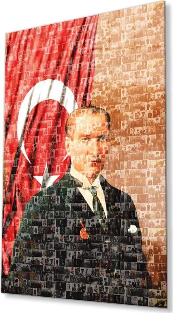 İdealizbiz Anıtkabir Atatürk Cam Tablo 4Mm Dayanıklı Temperli Cam, Atatürk Glass Wall Art - Image 1