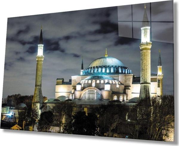İdealizbiz Istanbul Cami Manzara 4Mm Dayanıklı Cam Tablo Temperli Cam - Image 1