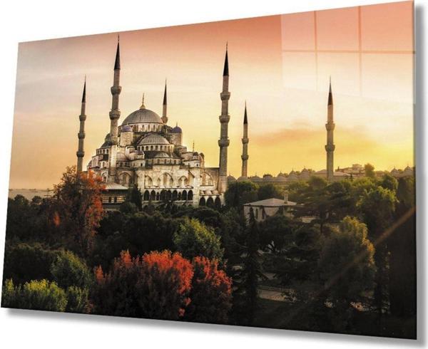 İdealizbiz Istanbul Cami Manzara 4Mm Dayanıklı Cam Tablo Temperli Cam - Image 1