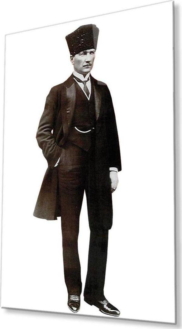 İdealizbiz Atatürk Cam Tablo 4Mm Dayanıklı Temperli Cam, Atatürk Glass Wall Art - Image 1