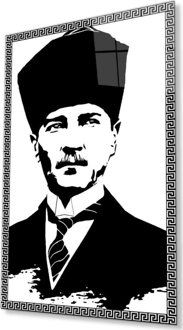 İdealizbiz Atatürk Cam Tablo 4Mm Dayanıklı Temperli Cam, Atatürk Glass Wall Art - Image 1
