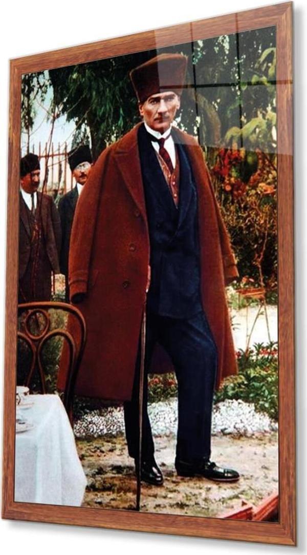 İdealizbiz Atatürk Cam Tablo 4Mm Dayanıklı Temperli Cam, Atatürk Glass Wall Art - Image 1