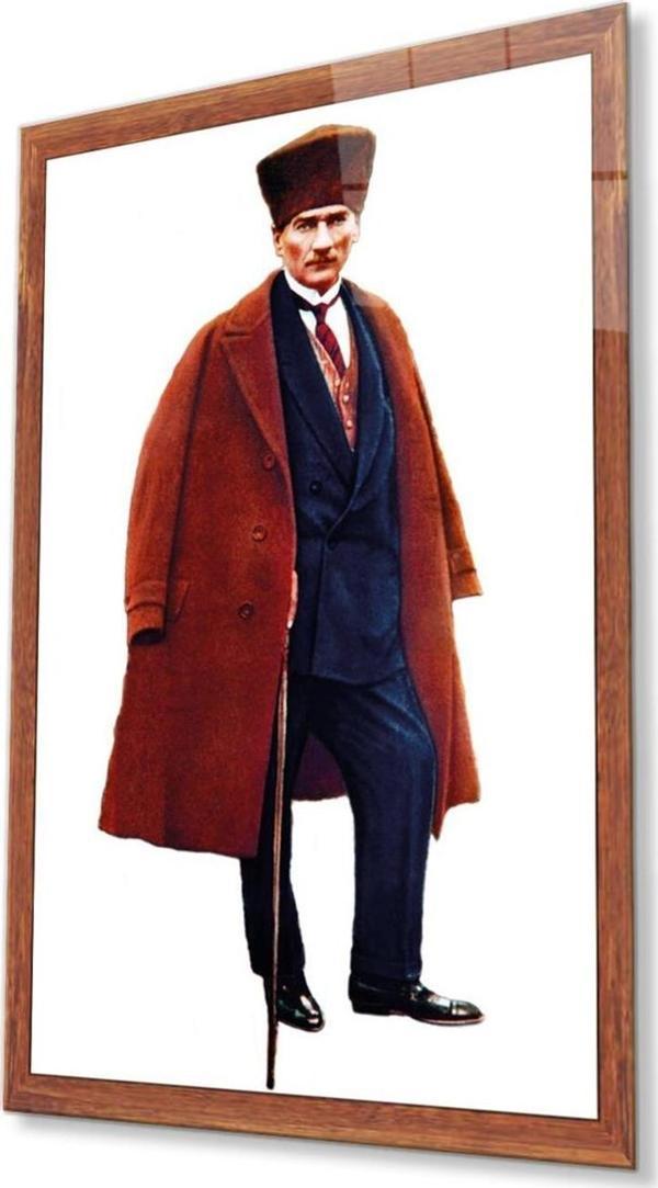 İdealizbiz Atatürk Cam Tablo 4Mm Dayanıklı Temperli Cam, Atatürk Glass Wall Art - Image 1