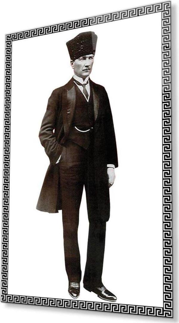 İdealizbiz Atatürk Cam Tablo 4Mm Dayanıklı Temperli Cam, Atatürk Glass Wall Art - Image 1