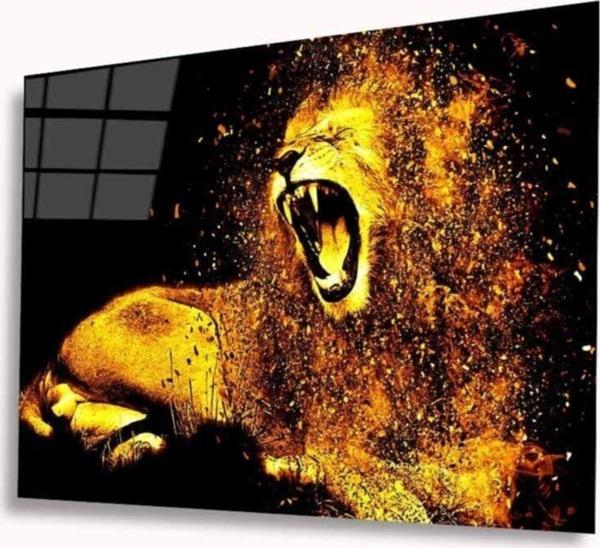 İdealizbiz Aslan Cam Tablo 4Mm Dayanıklı Temperli Cam - Image 1
