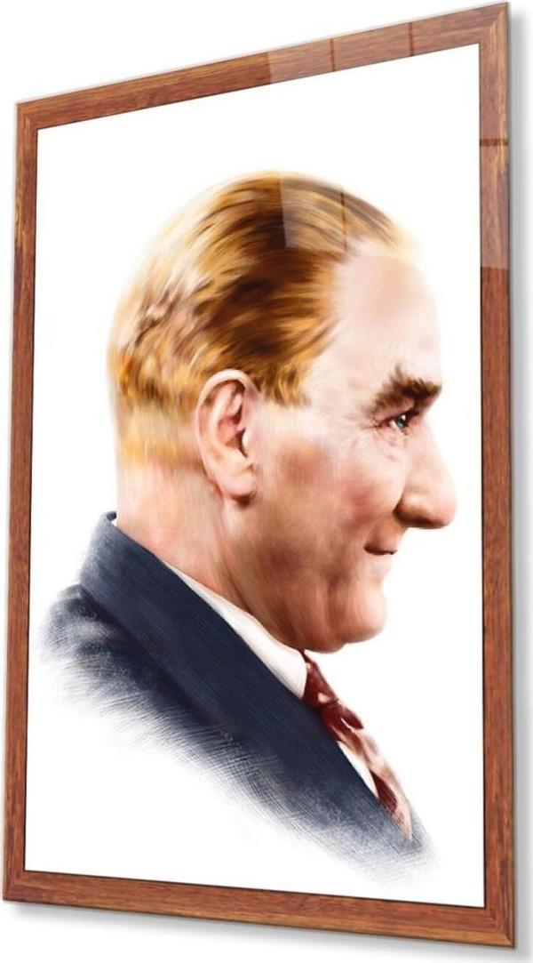 İdealizbiz Atatürk Cam Tablo 4Mm Dayanıklı Temperli Cam, Atatürk Glass Wall Art - Image 1