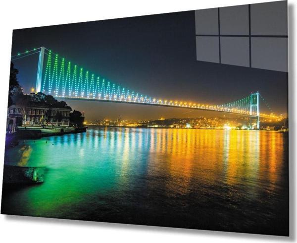 İdealizbiz Istanbul Boğazı Manzara 4Mm Dayanıklı Cam Tablo Temperli Cam - Image 1