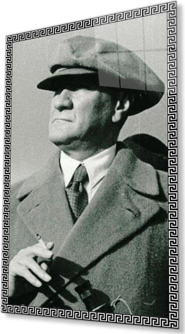 İdealizbiz Atatürk Cam Tablo 4Mm Dayanıklı Temperli Cam, Atatürk Glass Wall Art - Image 1