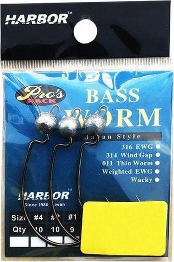 Harbor Sh53 Bass Worm No:3/0 3 Pcs Jig Head - Image 1