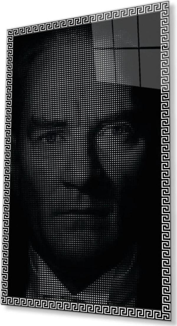 İdealizbiz Atatürk Cam Tablo 4Mm Dayanıklı Temperli Cam, Atatürk Glass Wall Art - Image 1
