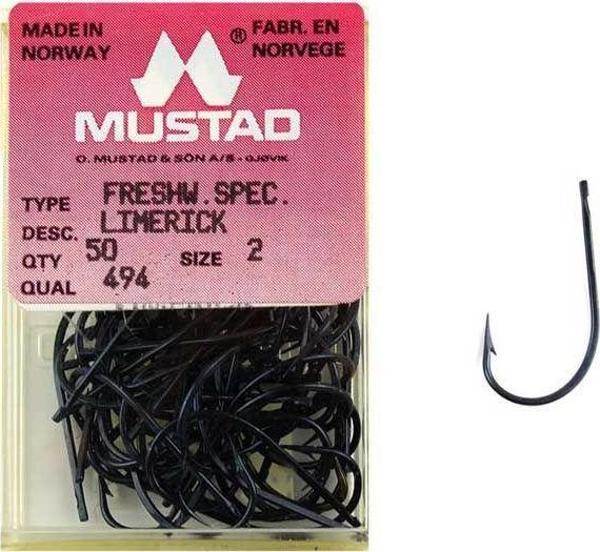Mustad 494 Lımerıck No:2 50 Pcs - Image 1