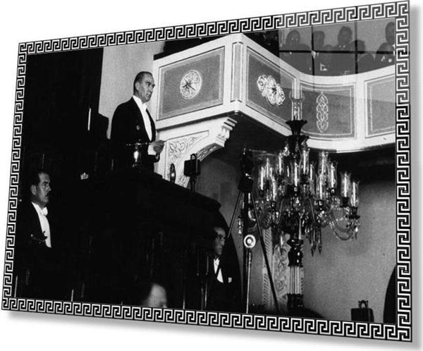 İdealizbiz Atatürk Cam Tablo 4Mm Dayanıklı Temperli Cam, Atatürk Glass Wall Art - Image 1