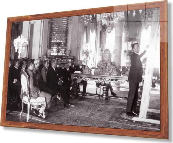 İdealizbiz Atatürk Cam Tablo 4Mm Dayanıklı Temperli Cam, Atatürk Glass Wall Art - Image 1