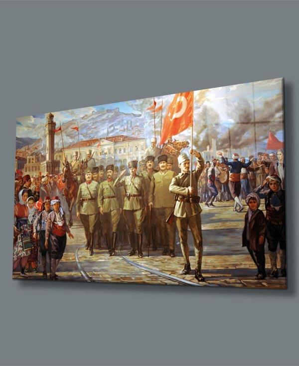 İdealizbiz Atatürk Cam Tablo 4Mm Dayanıklı Temperli Cam, Atatürk Glass Wall Art - Image 1