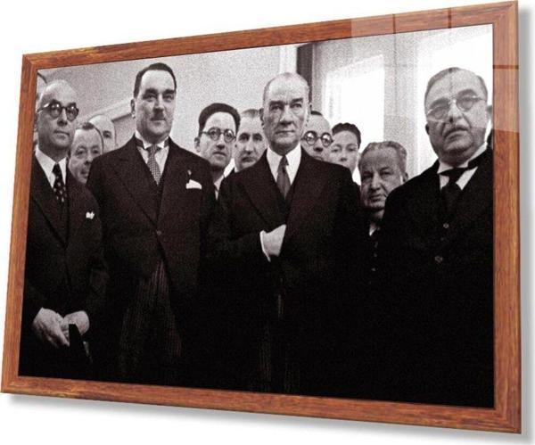 İdealizbiz Atatürk Cam Tablo 4Mm Dayanıklı Temperli Cam, Atatürk Glass Wall Art - Image 1