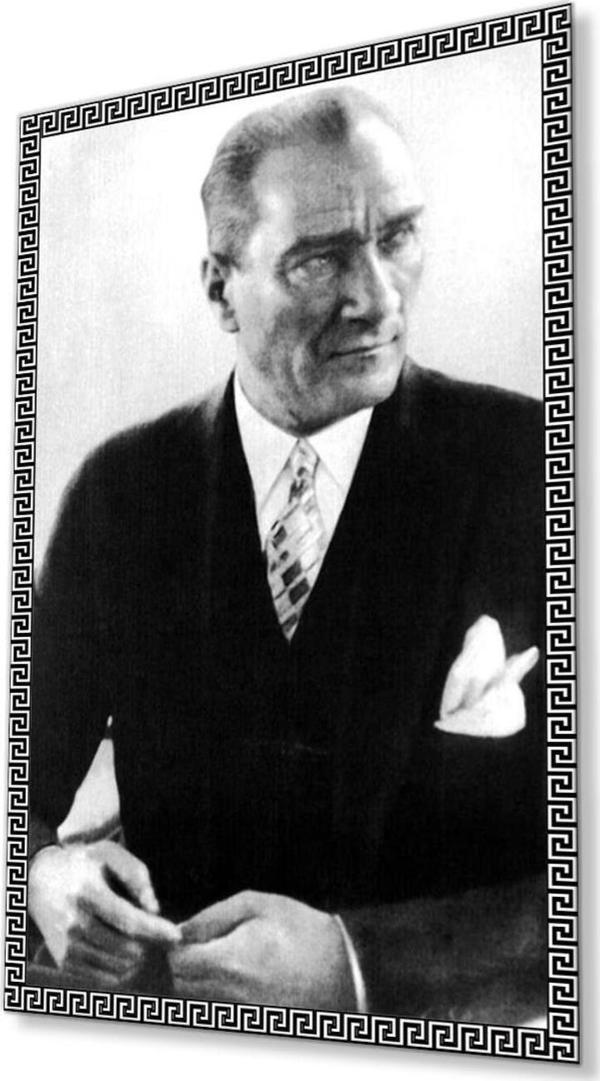 İdealizbiz Atatürk Cam Tablo 4Mm Dayanıklı Temperli Cam, Atatürk Glass Wall Art - Image 1