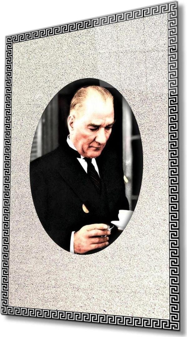 İdealizbiz Atatürk Cam Tablo 4 Mm Dayanıklı Temperli Cam - Image 1