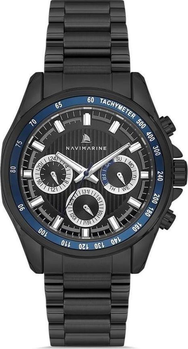 Navimarine NM001-05 Multifonksiyonlu Gümüş Renk Çelik Erkek Kol Saati - Image 1