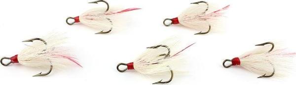 Mustad 611113 No:8 3lü İğne Beyaz Tüylü 5li Pkt - Image 1