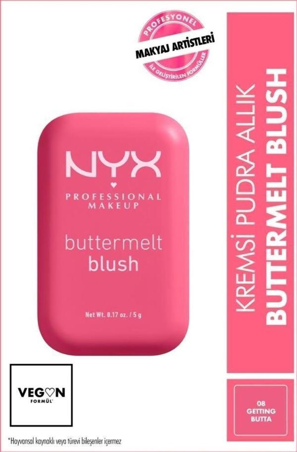 Nyx Buttermelt Blush Kremsi Pembe Pudra Allık - 08 Getting Butta - Image 1