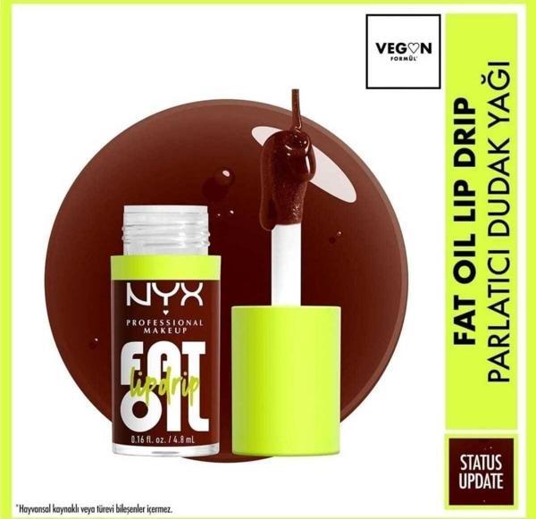 Nyx Professional Makeup Fat Oil Lip Drip Parlatıcı Dudak Yağı Status Update - Image 1