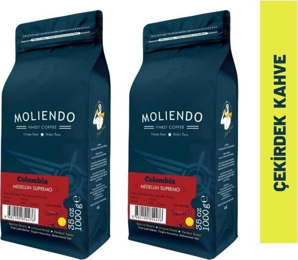 Colombia Medellin Supremo Yöresel Kahve Avantaj Paketi (Çekirdek Kahve) 2*1000 g - Image 1