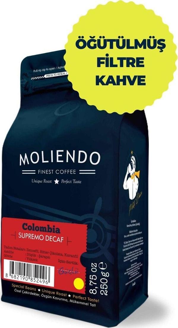 Colombia Supremo Decaf (KAFEİNSİZ) Yöresel Kahve (Öğütülmüş Filtre Kahve) 250 g - Image 1
