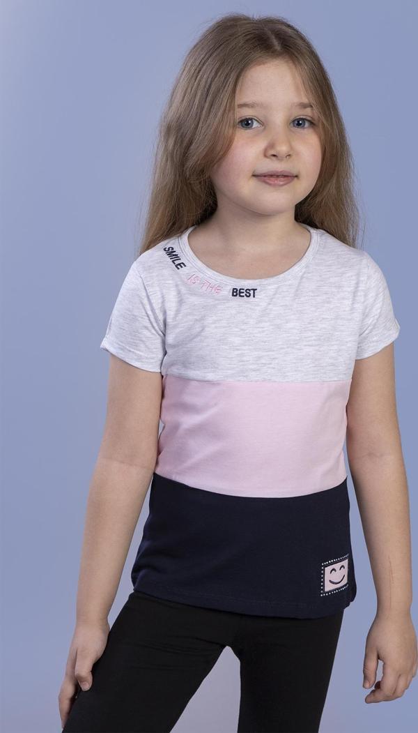 Toontoy Kız Çocuk Garnili Nakış Detaylı Tişört - Image 1
