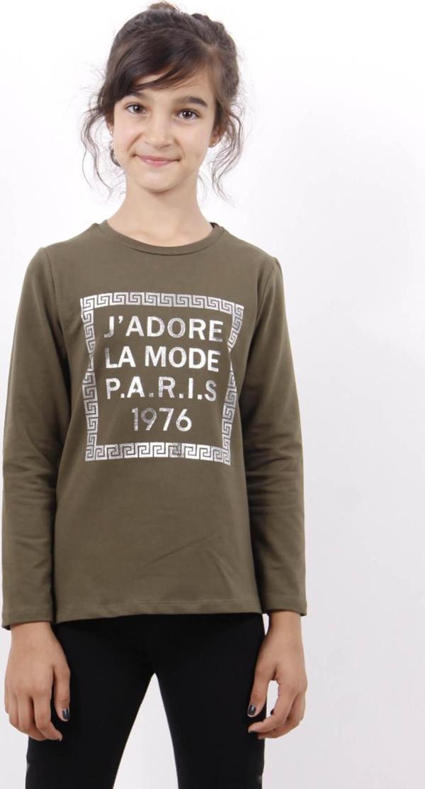 Toontoy Kız Çocuk Jadore Varak Baskılı Sweatshirt - Image 1